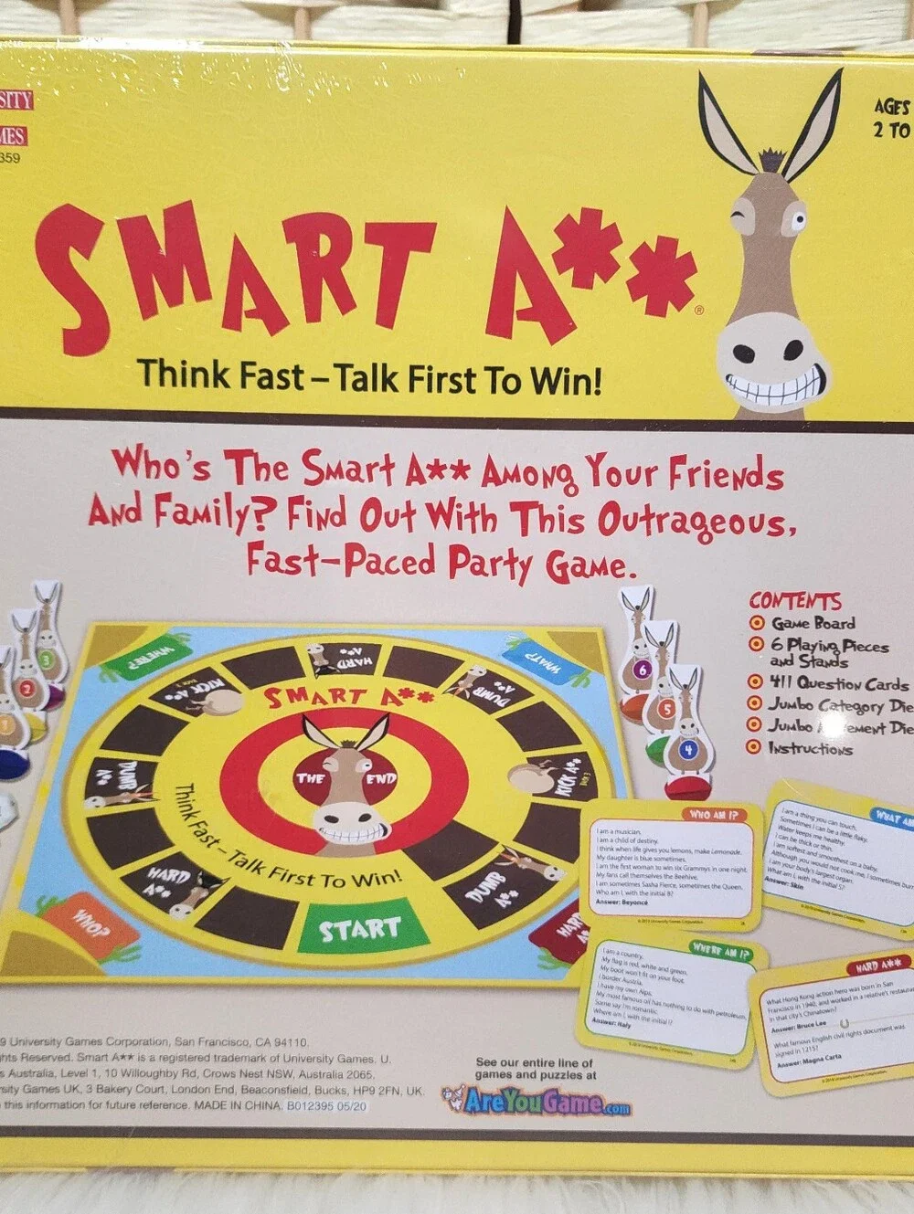 NIB Smart A** Family Board Game Ages 12 & Up SEALED
